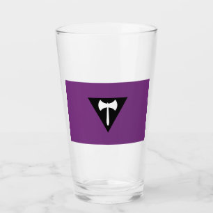 Lesbian Labrys Pride Flag Glass