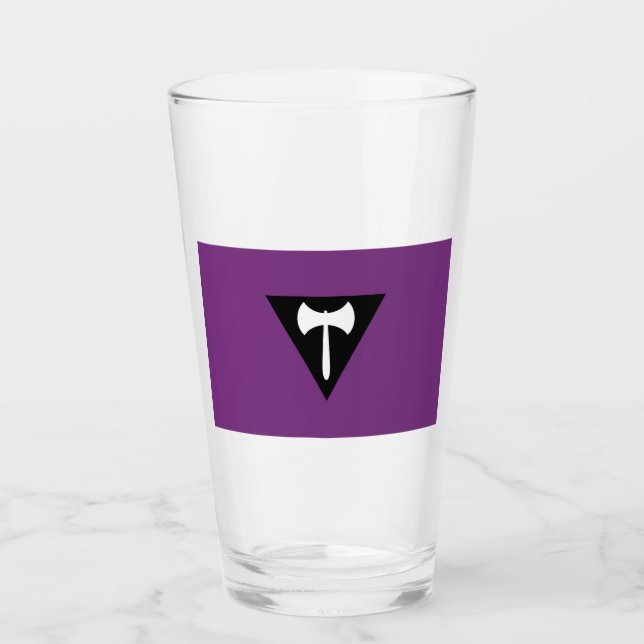 Lesbian Labrys Pride Flag Glass (Front)
