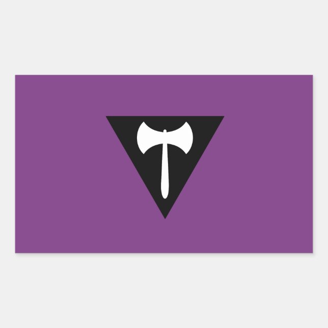 Lesbian Labrys Pride Flag Rectangular Sticker (Front)