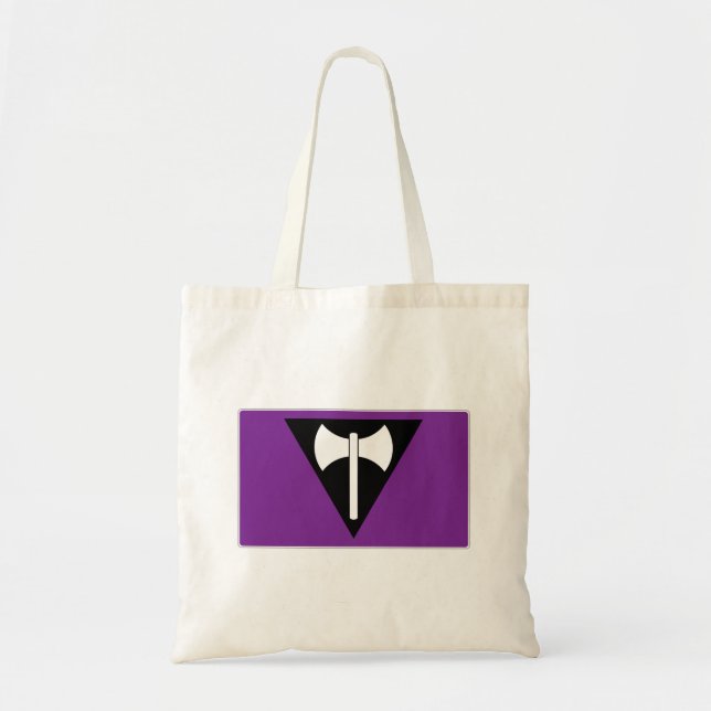 Lesbian Labrys Pride Flag Tote Bag (Front)