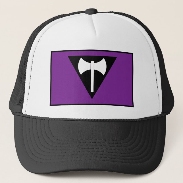 Lesbian Labrys Pride Flag Trucker Hat (Front)