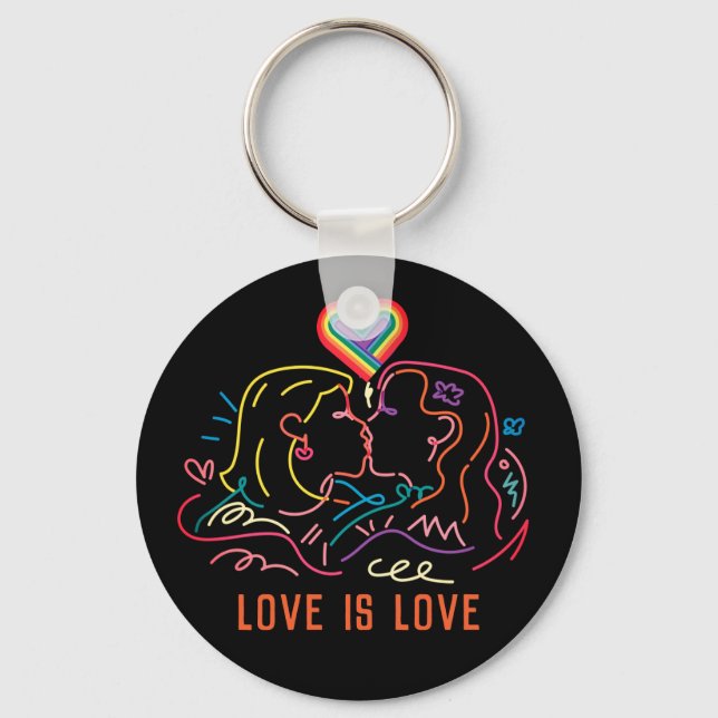 Lesbian LGBT Pride  Key Ring (Front)