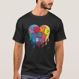 Lesbian LGBT Pride Month Rainbow Color LGBT Heart T-Shirt