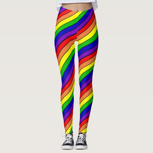 Lesbian LGBT Pride Rainbow Leggings (Front)