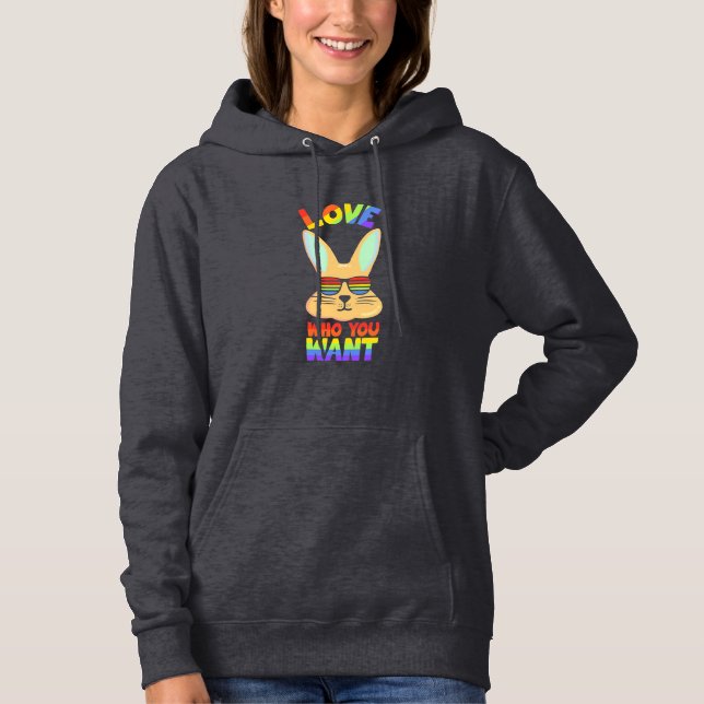 Lesbian LGBT Rabbit Hoodie (Front)