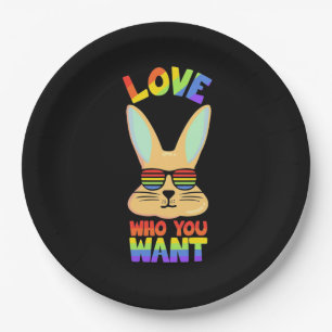 Lesbian LGBT Rabbit Paper Plate