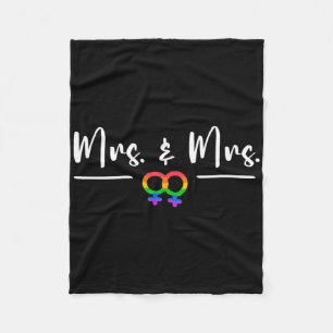 Lesbian Lgbt Wedding Party For Mrs. And Mrs. Honey Fleece Blanket