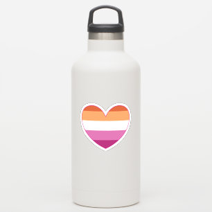 Lesbian LGBTQ+ Pride and Support Rainbow Heart S