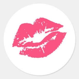 LESBIAN LIPS SYMBOL CLASSIC ROUND STICKER
