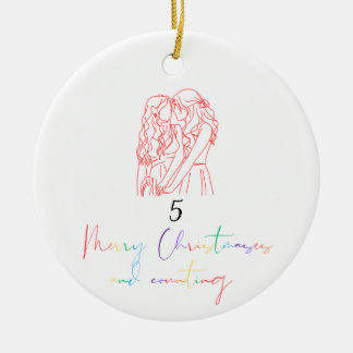 Lesbian Love Christmas Ornament (red)