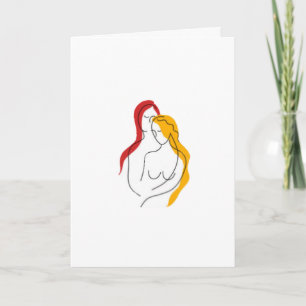 Lesbian Love Embrace Card