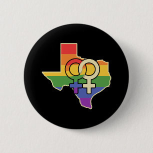 Lesbian Love Texas Design for proud LGBT+ Texans 6 Cm Round Badge