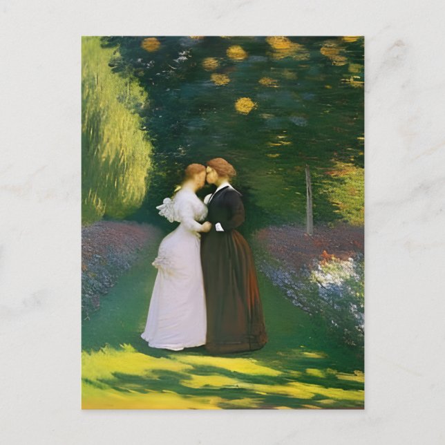 Lesbian Lovers by Monet Postcard (Front)