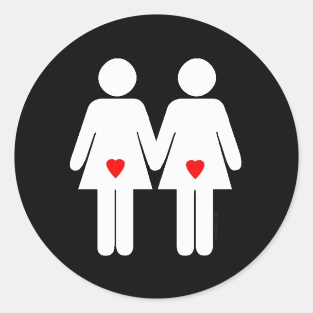 Lesbian Lovers - Classic Round Sticker (Front)