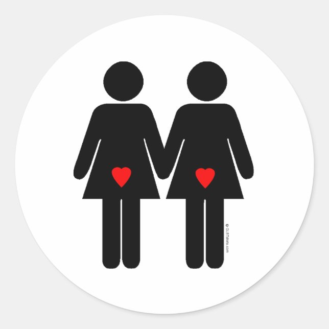 Lesbian Lovers Classic Round Sticker (Front)