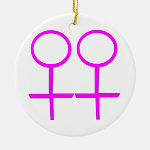 Lesbian Lovers Custom Pendant Ceramic Tree Decoration