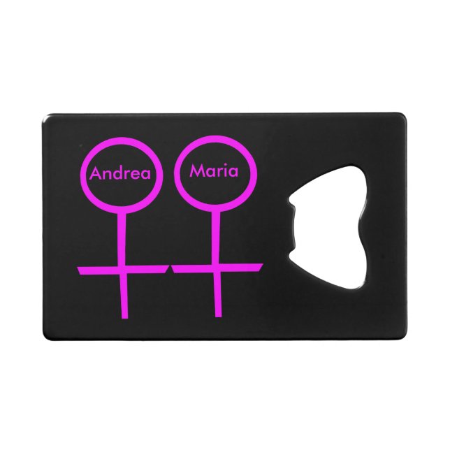Lesbian Lovers Customisable Bottle Opener (Front (Horizontal))