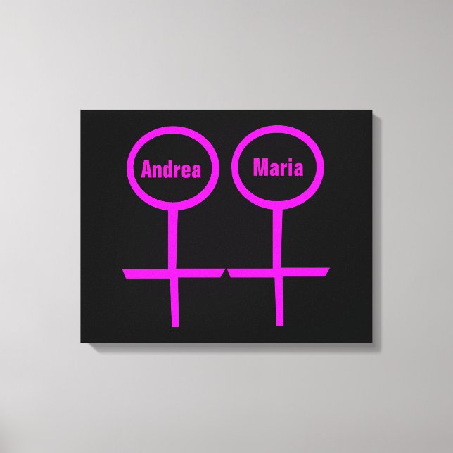 Lesbian Lovers Customisable Canvas Print (Front)
