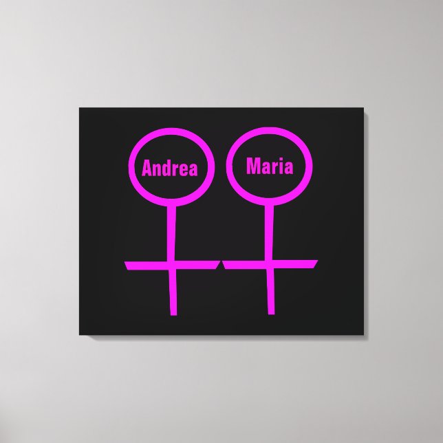 Lesbian Lovers Customisable Canvas Print (Front)