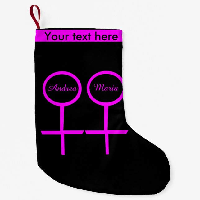 Lesbian Lovers Customisable Christmas Stocking (Front)
