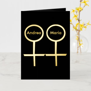 Lesbian Lovers Customisable Foil Greeting Card