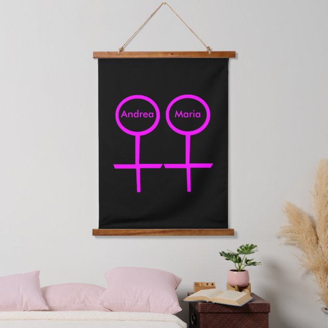 Lesbian Lovers Customisable Hanging Tapestry (Bedroom)