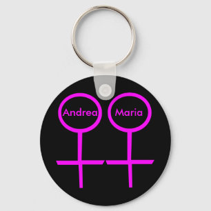 Lesbian Lovers Customisable Keycahin Key Ring