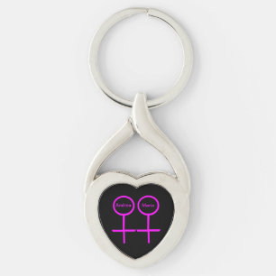 Lesbian Lovers Customisable Keychain
