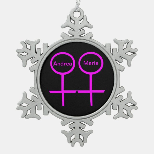 Lesbian Lovers Customisable Ornament (Front)