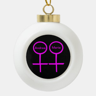 Lesbian Lovers Customisable Ornament