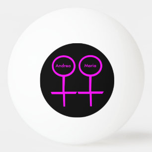 Lesbian Lovers Customisable Ping Pong Ball