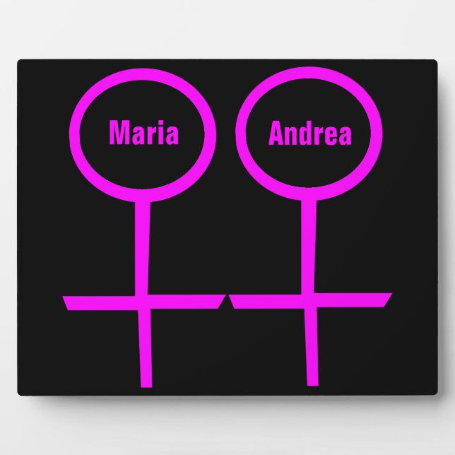Lesbian Lovers Customisable Plaque (Front)