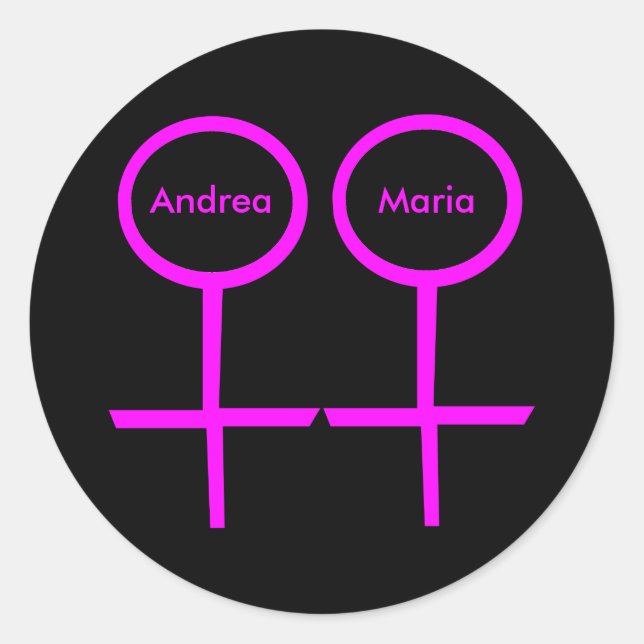 Lesbian lovers Customisable sticker (Front)