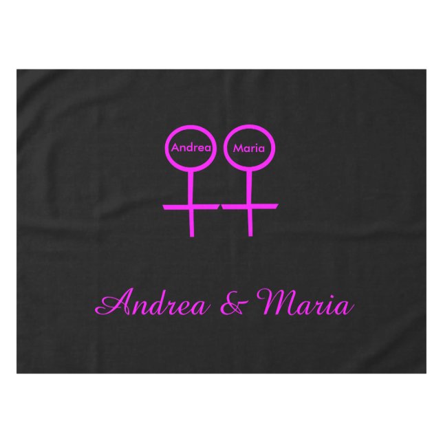 Lesbian Lovers Customisable Tablecloth (Front (Horizontal))
