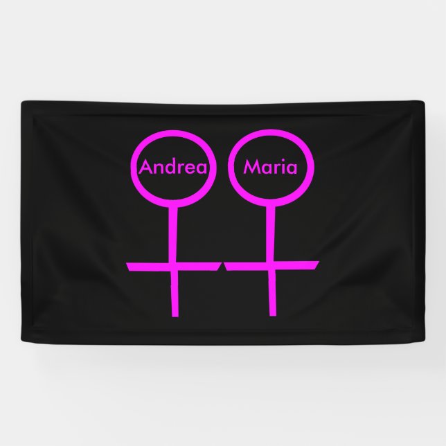 Lesbian Lovers Personalised Banner (Horizontal)