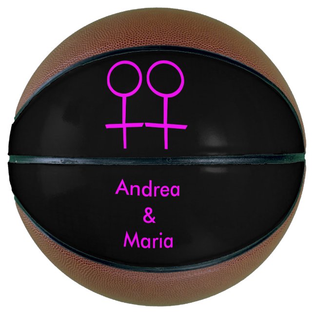 Lesbian Lovers Personalised Basketballs (Front)