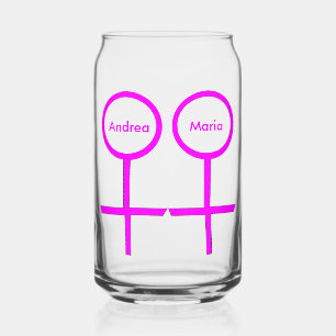 Lesbian Lovers Personalised Can Glass