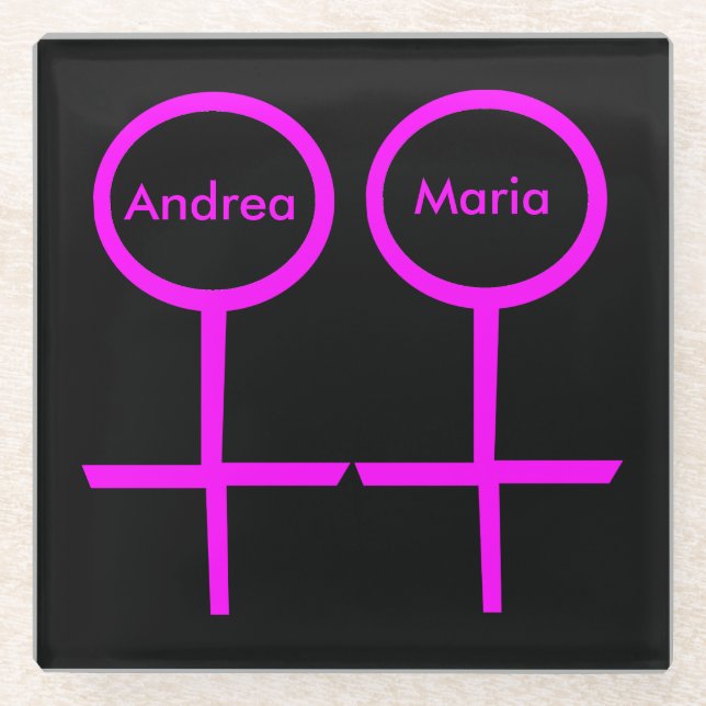 Lesbian Lovers Personalised Coaster (Front)