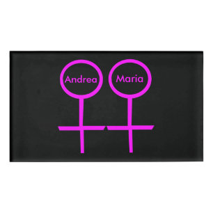 Lesbian Lovers Personalised Couples Name Tag