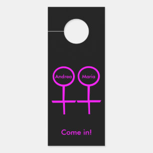 Lesbian Lovers Personalised Door Hanger