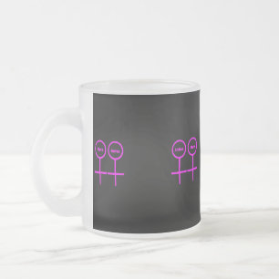 Lesbian Lovers Personalised Frosted Glass Coffee Mug