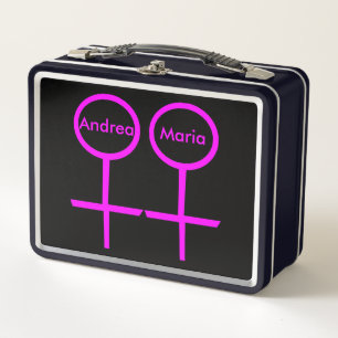 Lesbian Lovers Personalised Metal Lunch Box