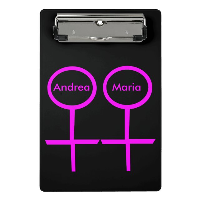Lesbian Lovers Personalised Mini Clipboard (Front)