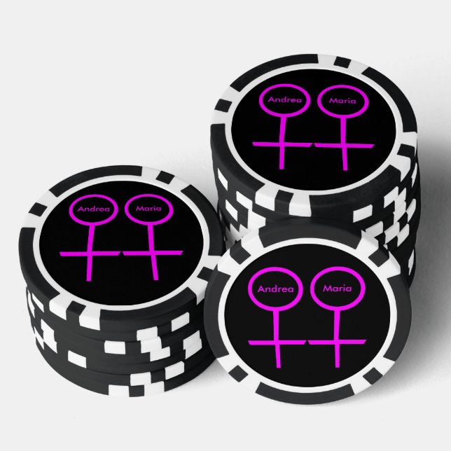 Lesbian Lovers Personalised Poker Chips (Stack)