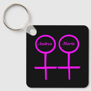 Lesbian Lovers Personalised Save the Date Wedding Key Ring