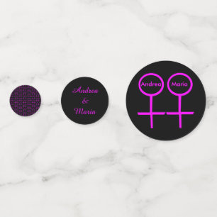 Lesbian Lovers Personalised Table Confetti