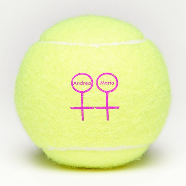 Lesbian Lovers Personalised Tennis Balls (Front)