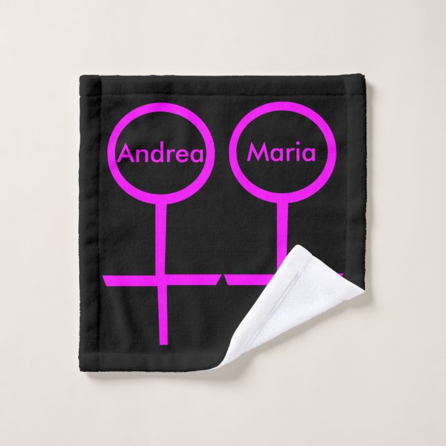 Lesbian Lovers Personalised Wash Cloth (Wash Cloth)