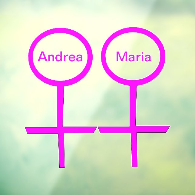 Lesbian Lovers Personalised Window Cling (Sheet 3)