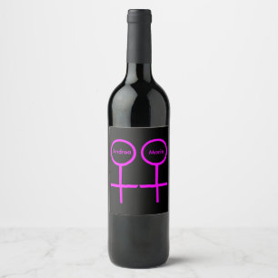 Lesbian Lovers Personalised Wine Bottle Labels